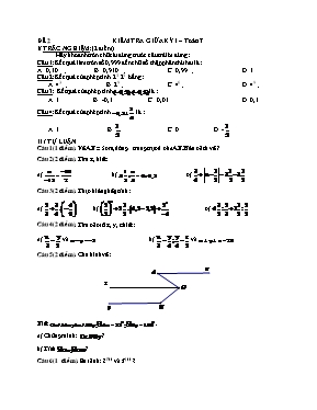 Kiểm tra giữa kỳ 1  Toán 7 (Đề 2)